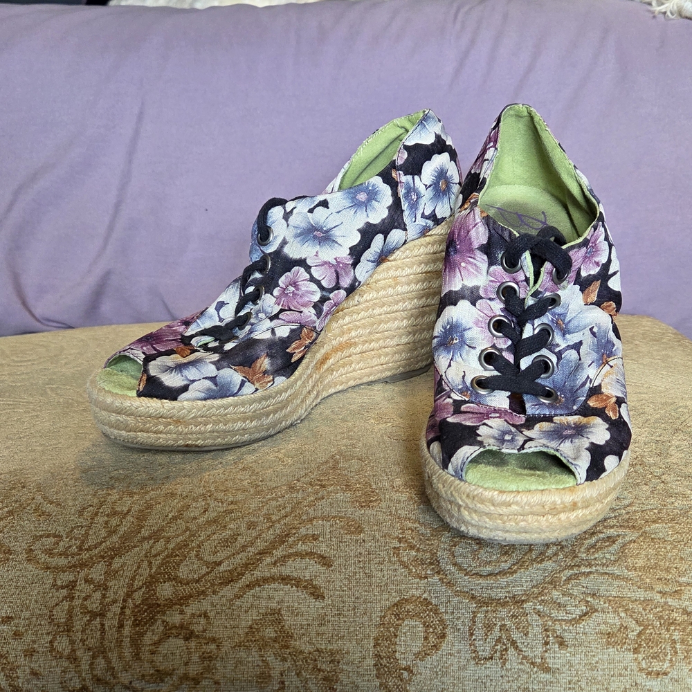 Floral Wedge Espadrilles